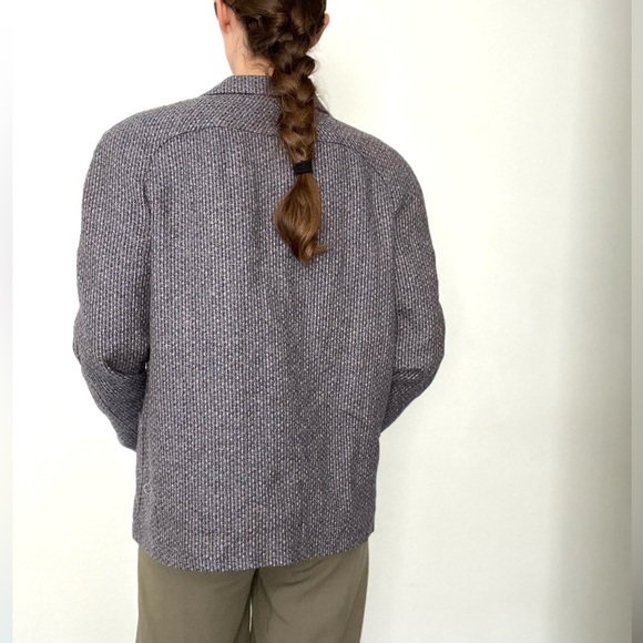 DIANE V. FÜRSTENBERG Vintage Tweed Raglan Sleeve Silk & Wool Blazer – L - Picture 3 of 7